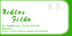 miklos filko business card
