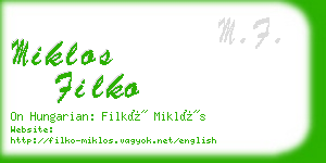 miklos filko business card